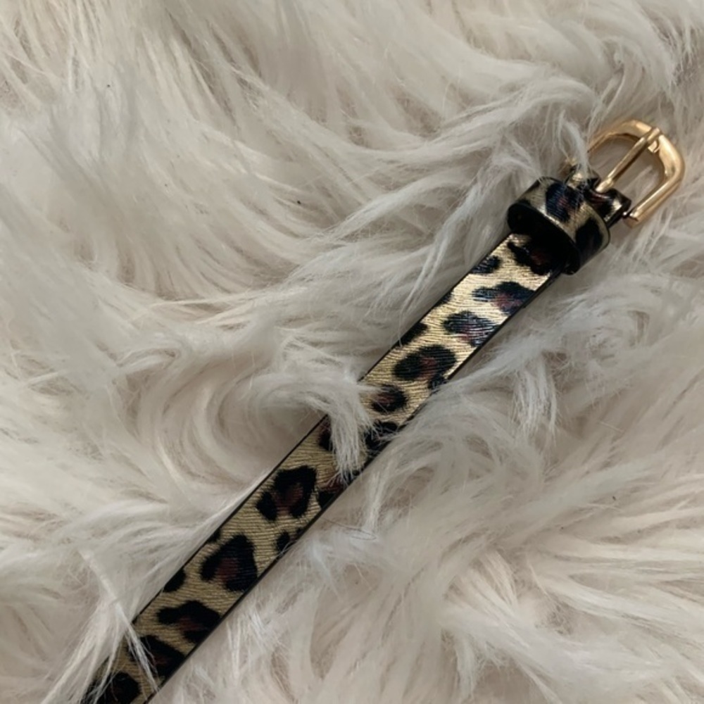 Leopard Shiny Gold Belt Size Small - Medium